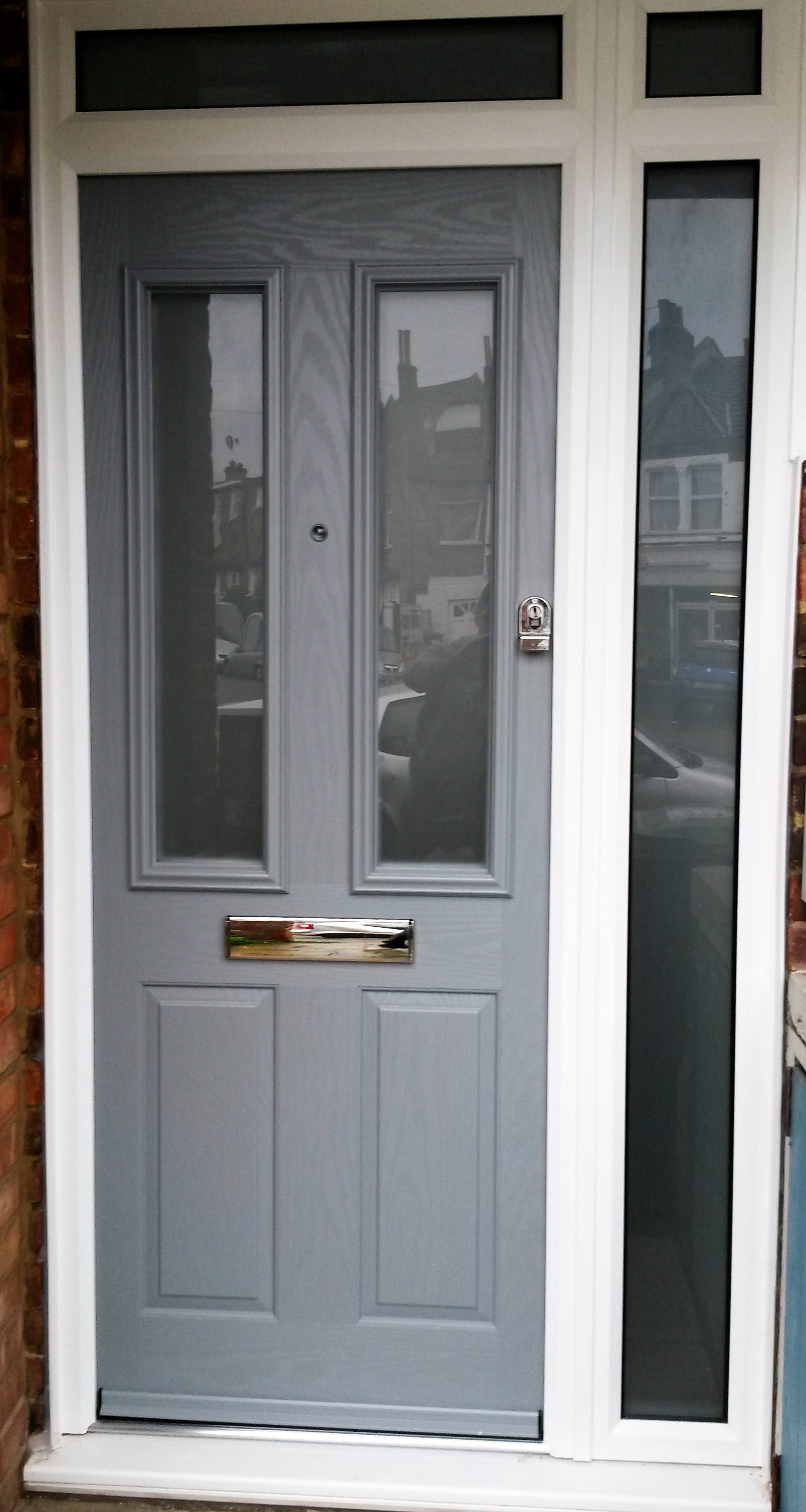 Pastel grey Composite door